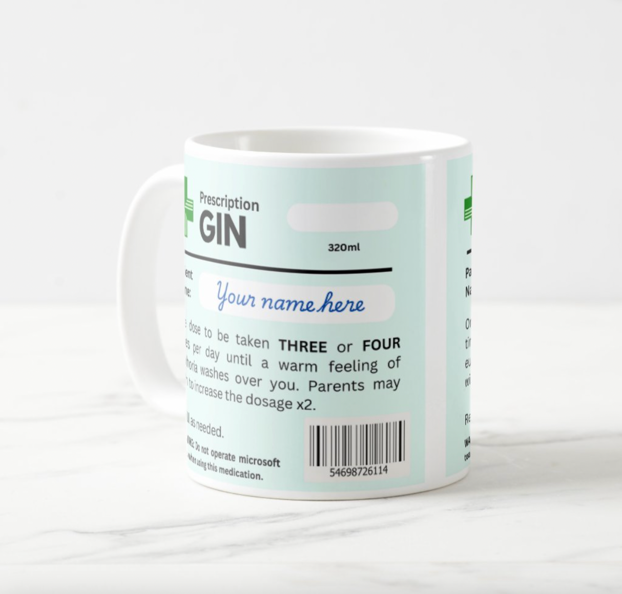 Funny GIN Prescription Mug